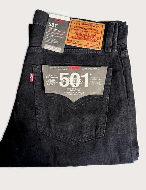 Levi's 501 Original Black – Folded, back view with tags