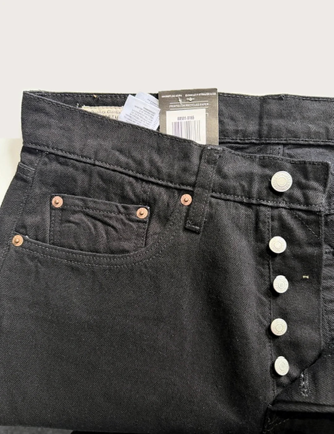 Levi's 501 Original Black – Button fly detail