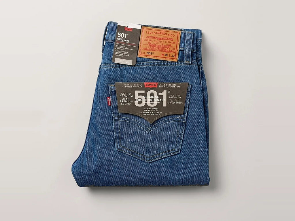 Levi's 501 Original Blue – Folded, back view with tags