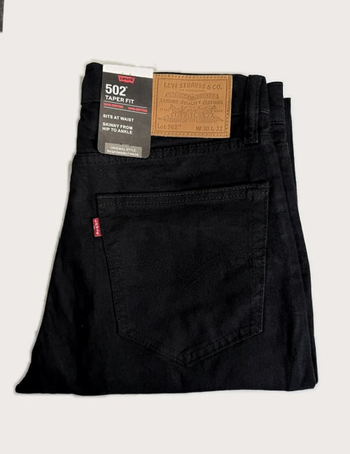 Levi's 502 Taper Black – Folded, back view with tags