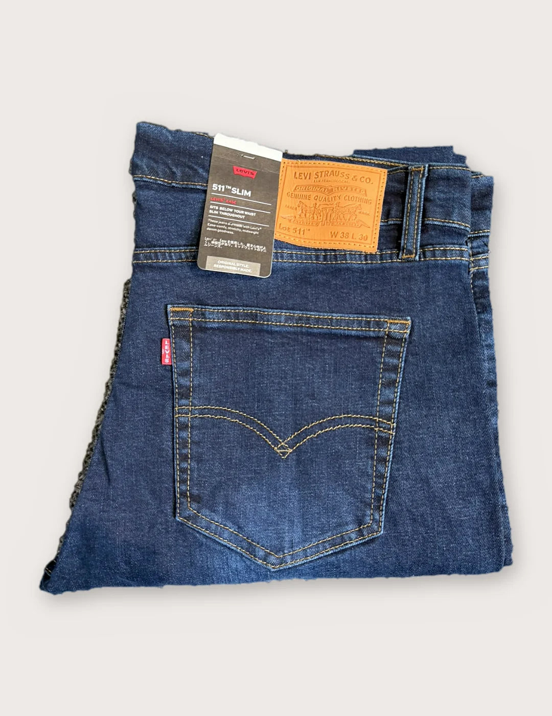 Levi's 511 Slim Blue – Folded, back view with tags
